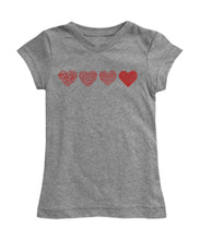 Sketched Hearts Fitted Tee