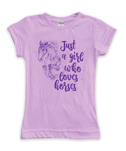 'Just a girl who loves horses' Fitted Tee