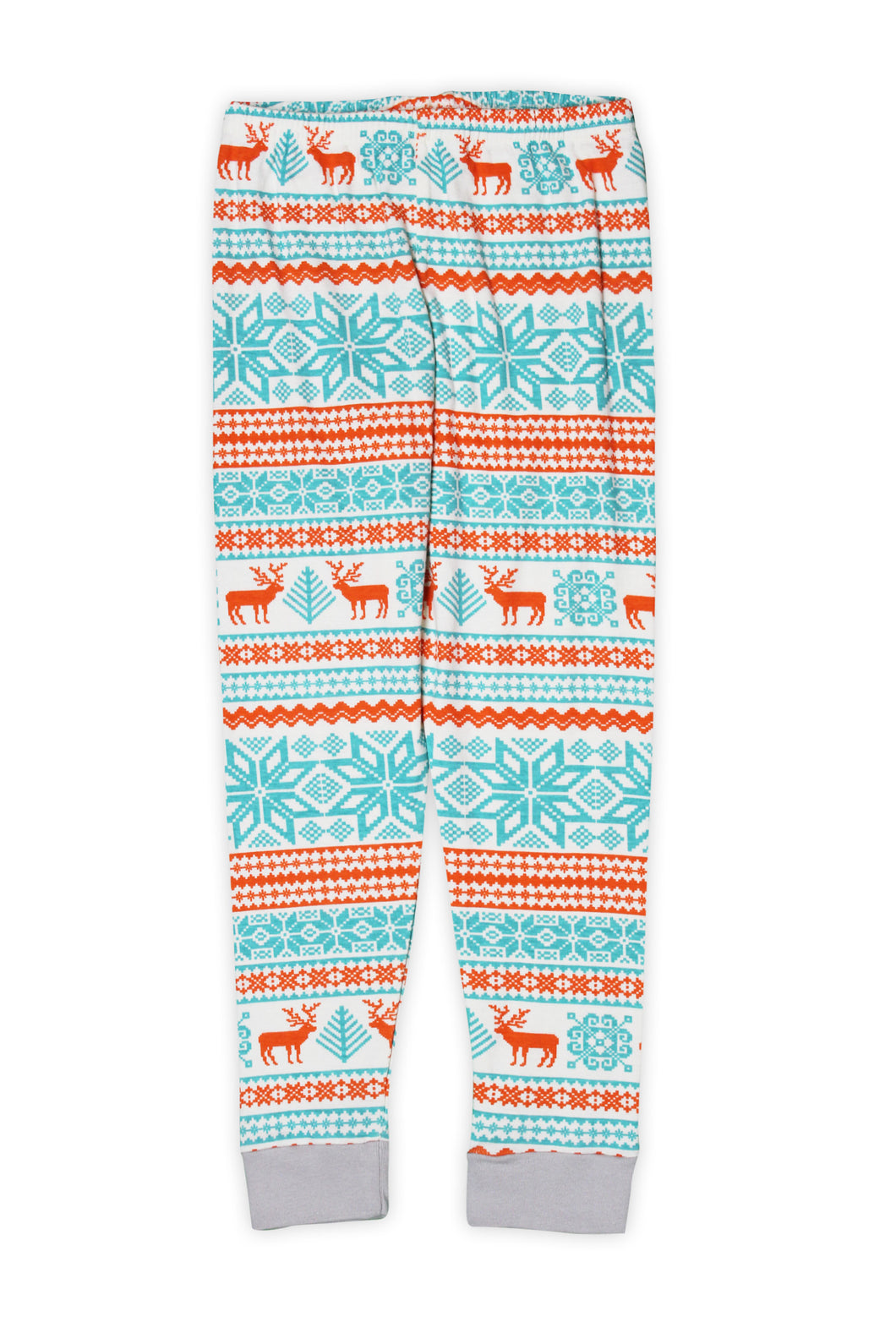 Aqua & Orange Reindeer Pajama Pants